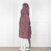 Kitri Brown White Polka Dot Sleeveless Wrap Over Dress