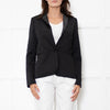 Zadig & Voltaire Black Leather Trim Raw Edge Blazer Jacket