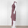 Kitri Brown White Polka Dot Sleeveless Wrap Over Dress