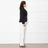 Zadig & Voltaire Black Leather Trim Raw Edge Blazer Jacket