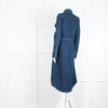 Wyse Dark Blue Denim Scallop Edge Detail Zip Front Dress