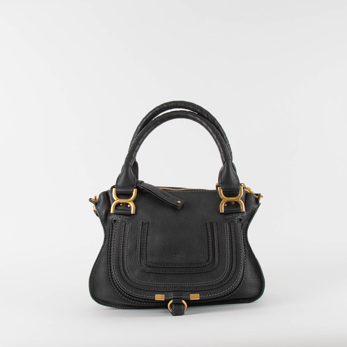 Chloe Marcie Small Black Leather Bag