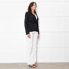 Zadig & Voltaire Black Leather Trim Raw Edge Blazer Jacket