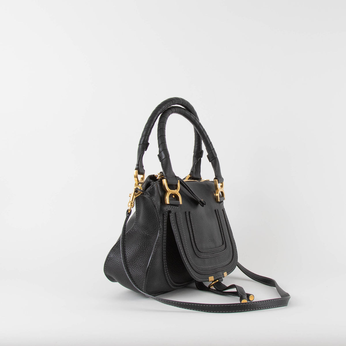 Chloe Marcie Small Black Leather Bag