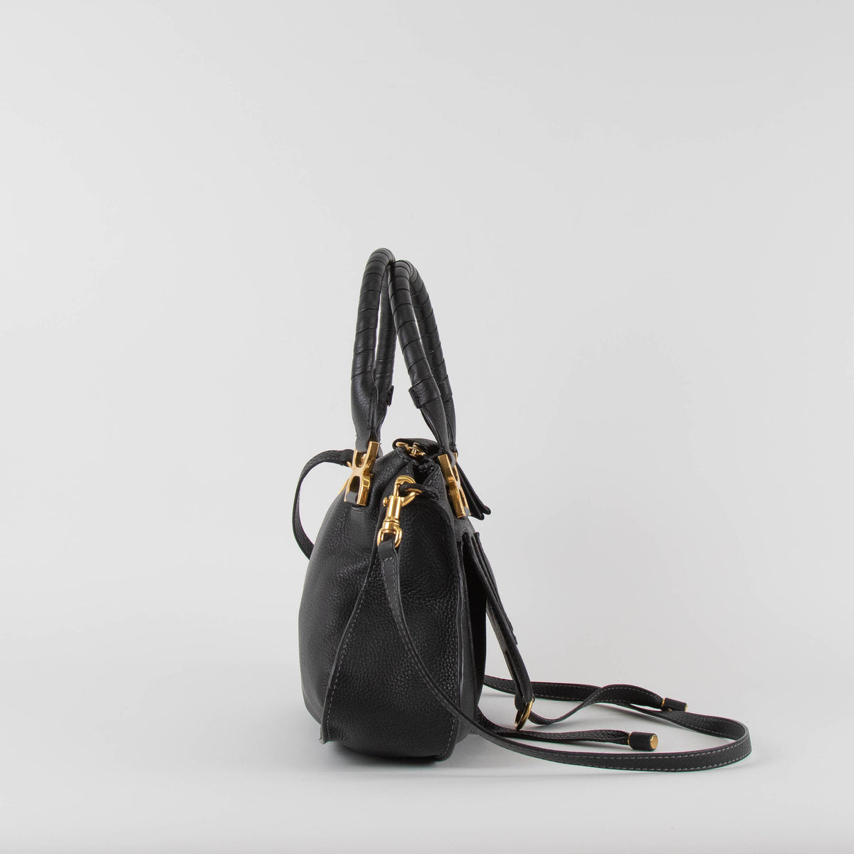 Chloe Marcie Small Black Leather Bag