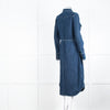Wyse Dark Blue Denim Scallop Edge Detail Zip Front Dress