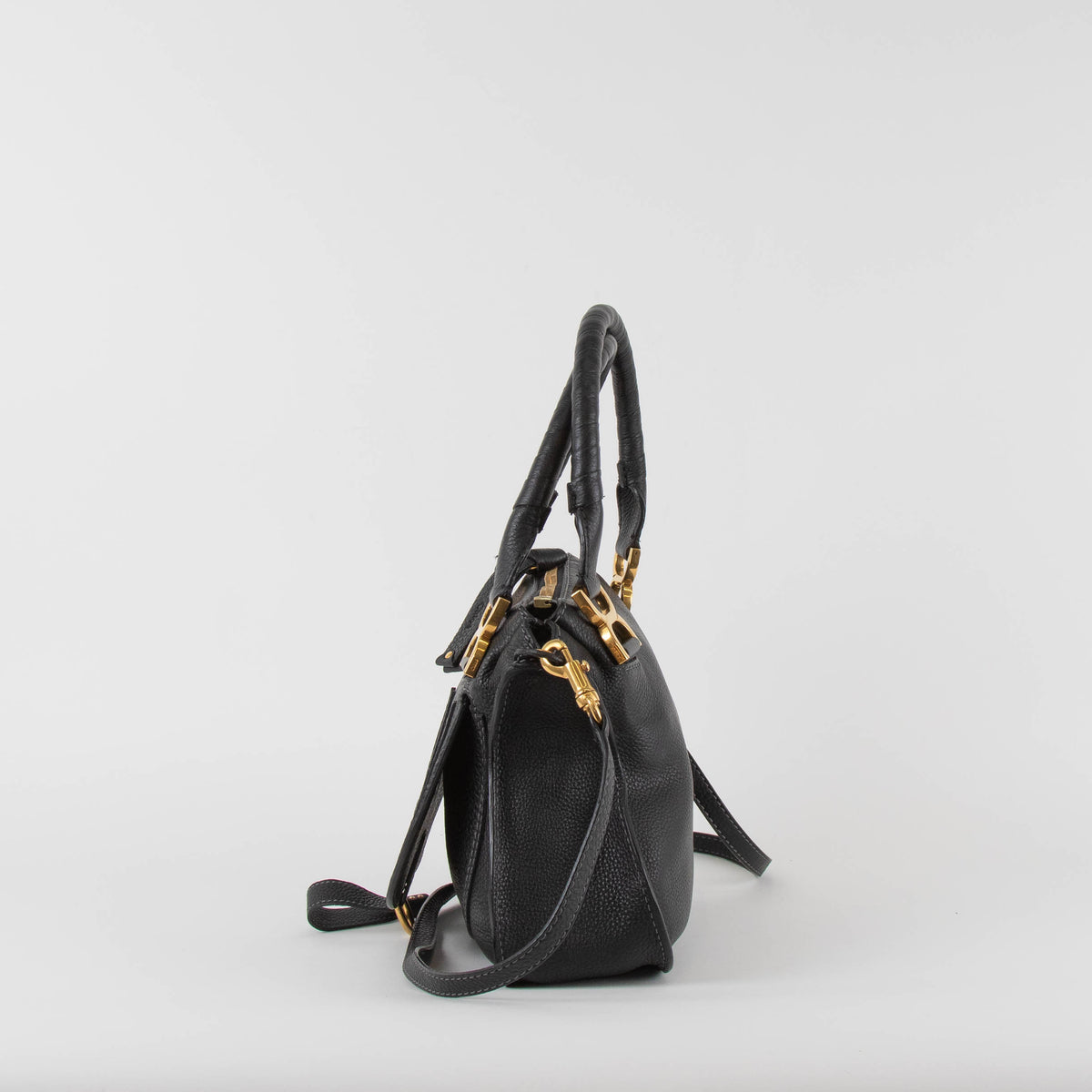Chloe Marcie Small Black Leather Bag
