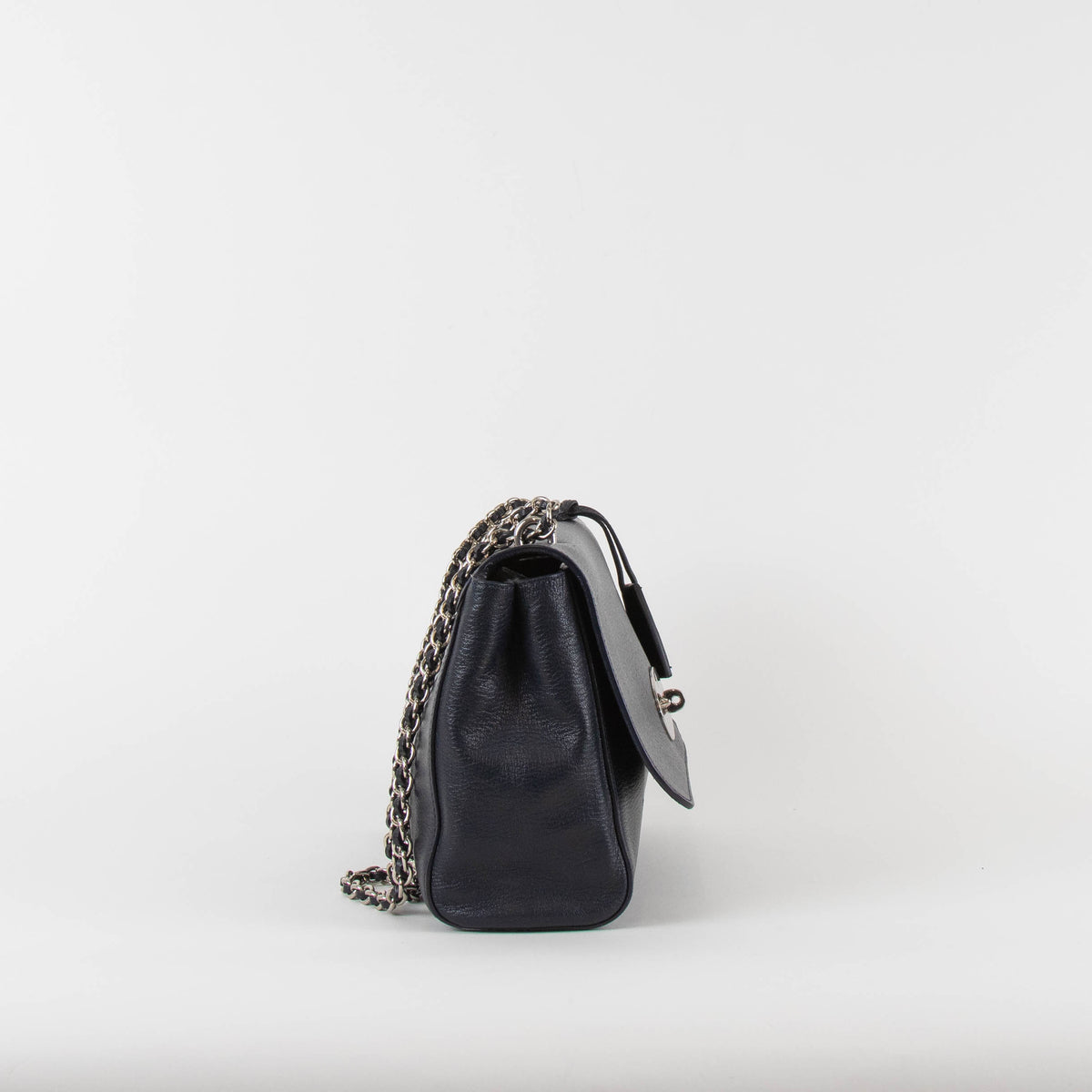 Mulberry Navy Medium Lily Bag With Silver Hardware