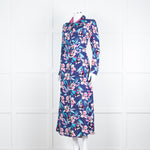 Libelula Navy Pink Floral Long Sleeve Midi Dress