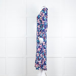 Libelula Navy Pink Floral Long Sleeve Midi Dress
