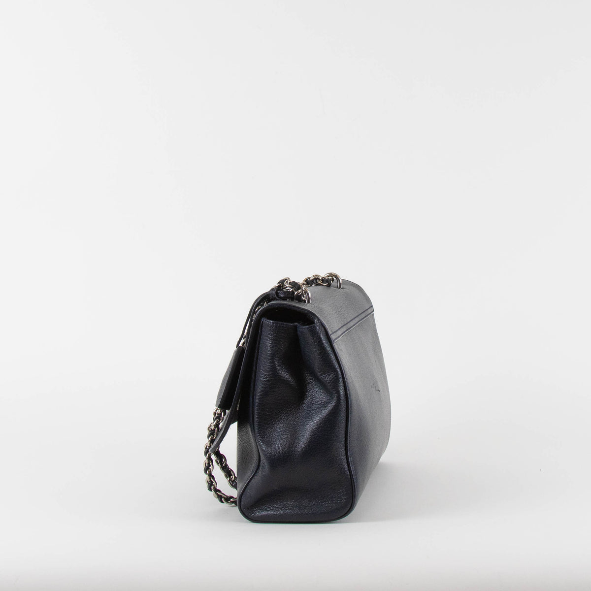 Mulberry Navy Medium Lily Bag With Silver Hardware