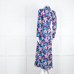 Libelula Navy Pink Floral Long Sleeve Midi Dress
