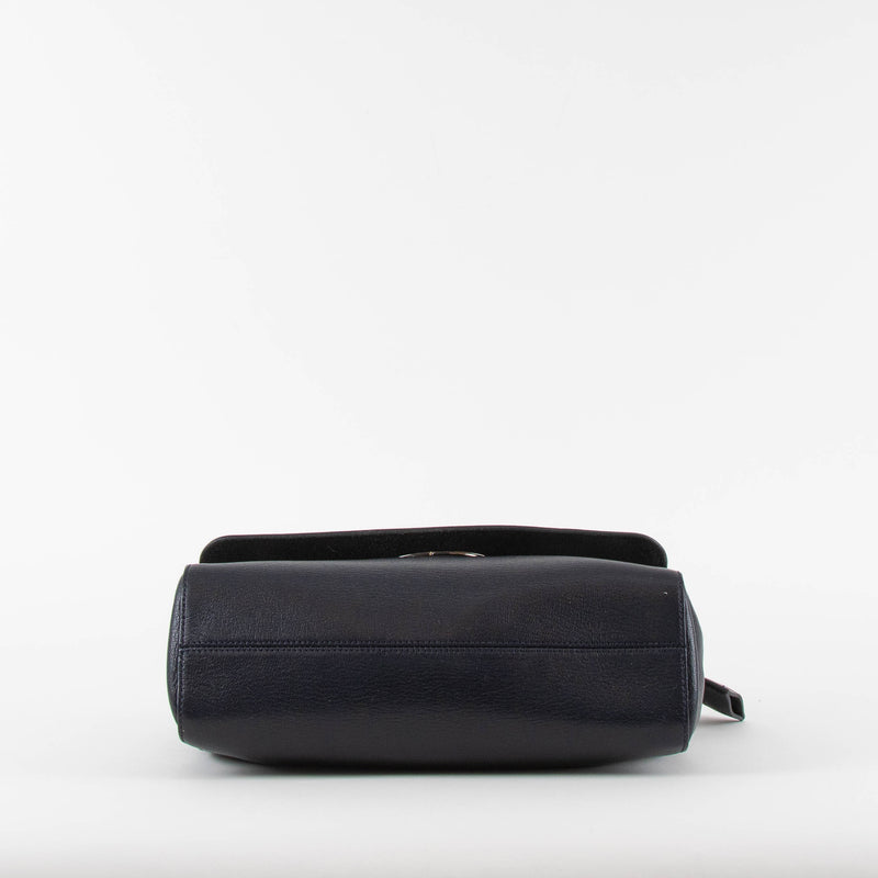 Mulberry Navy Medium Lily Bag With Silver Hardware