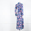 Libelula Navy Pink Floral Long Sleeve Midi Dress