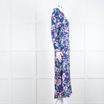 Libelula Navy Pink Floral Long Sleeve Midi Dress