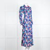 Libelula Navy Pink Floral Long Sleeve Midi Dress