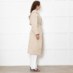 Ba&sh Light Beige Detachable Hood Long Trench Coat