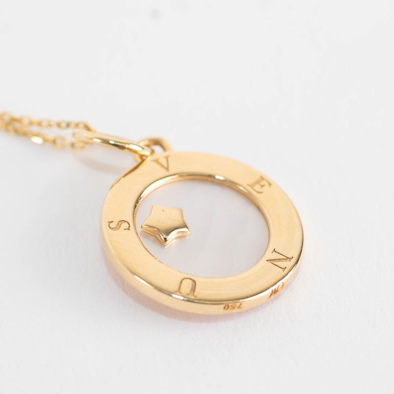 Monica Rich Kosann 18ct Yellow Gold Pink Sapphire, Mother of Pearl Venus Charm Necklace