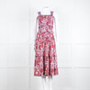 Me + Em White Orange Floral Sleeveless Tiered Dress