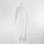 Juliet Dunn White Embroidered Sleeveless Maxi Sun Dress