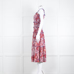 Me + Em White Orange Floral Sleeveless Tiered Dress