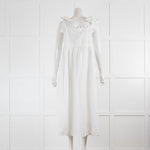 Juliet Dunn White Embroidered Sleeveless Maxi Sun Dress
