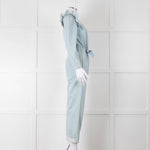 Iris Pale Blue Denim Frill Detail Jumpsuit