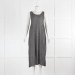 Sarah Pacini Metallic Grey Sleeveless Dress