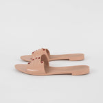 Charlotte Olympia Pale Pink Red Bead Hand Detail Sliders