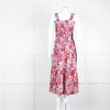 Me + Em White Orange Floral Sleeveless Tiered Dress
