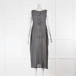 Sarah Pacini Metallic Grey Sleeveless Dress