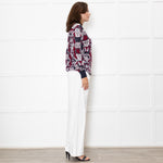 Mary Katrantzou Burgundy Silver Road Sign Sweater