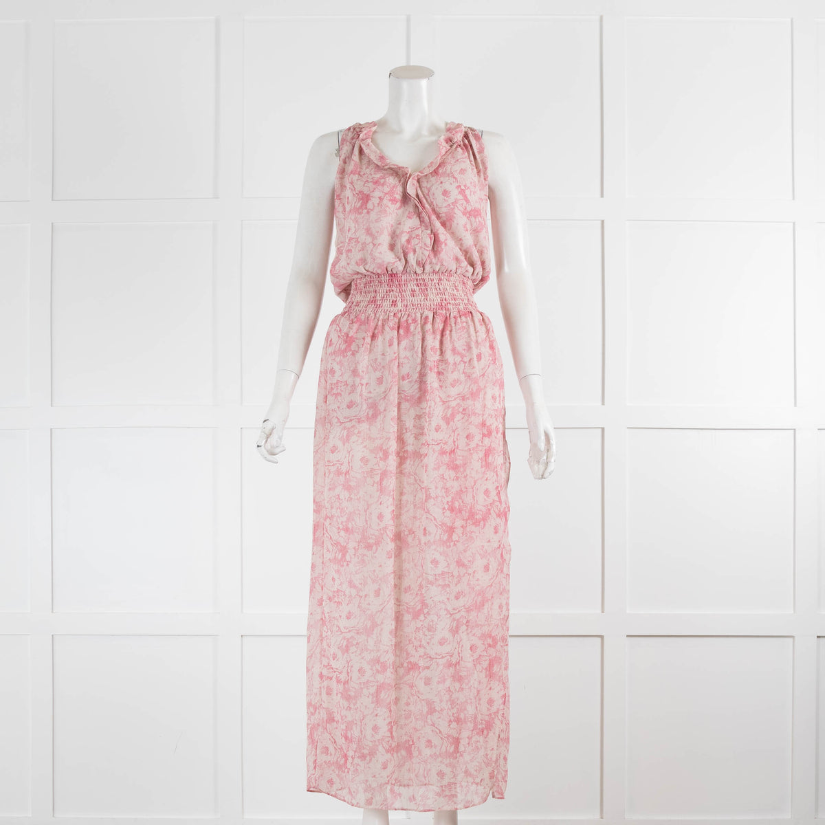 All Saints Rose Pink Cream Sleeveless Maxi Dress