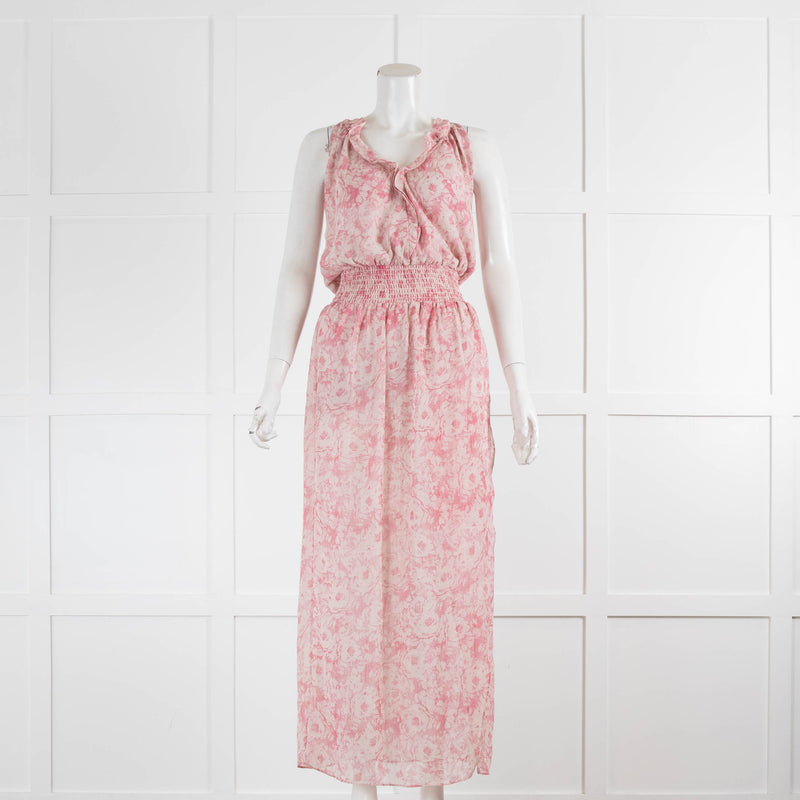 All Saints Rose Pink Cream Sleeveless Maxi Dress