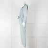 Iris Pale Blue Denim Frill Detail Jumpsuit