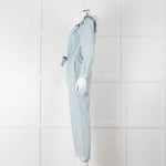 Iris Pale Blue Denim Frill Detail Jumpsuit