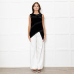Proenza Schouler Black Silk + Velvet Sleeveless Top