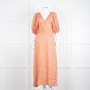 Vanessa Bruno Rust Yellow  Floral Short Sleeve Maxi Dress