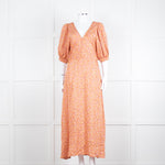 Vanessa Bruno Rust Yellow  Floral Short Sleeve Maxi Dress