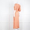 Vanessa Bruno Rust Yellow  Floral Short Sleeve Maxi Dress