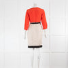 Max Mara Studio Orange Cream 3/4 Sleeve Mini Dress