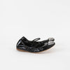 Miu Miu Black Patent Crystal Toe Flat Pumps