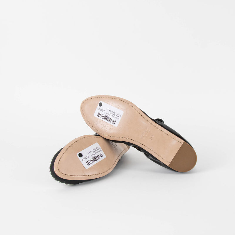Miu Miu Black Patent Crystal Toe Flat Pumps