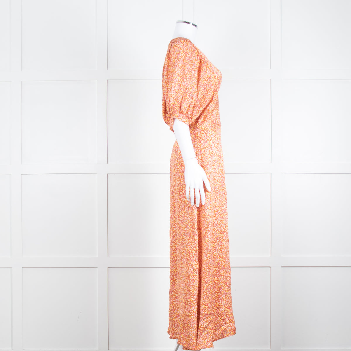 Vanessa Bruno Rust Yellow  Floral Short Sleeve Maxi Dress