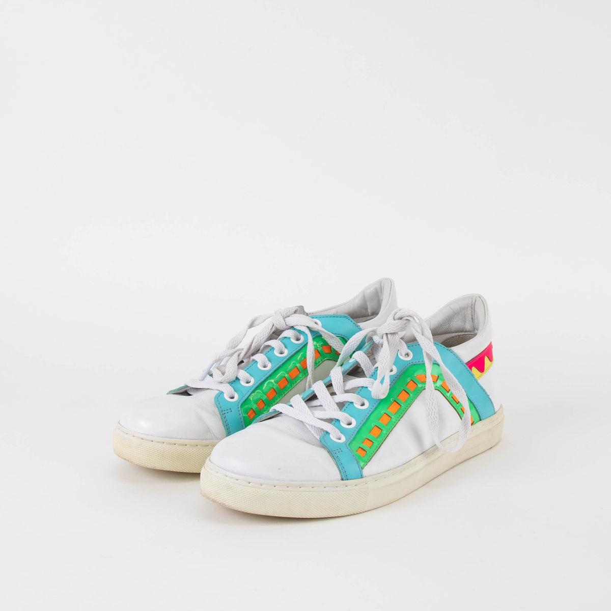 Sophia Webster White And Multi Leather Trainers