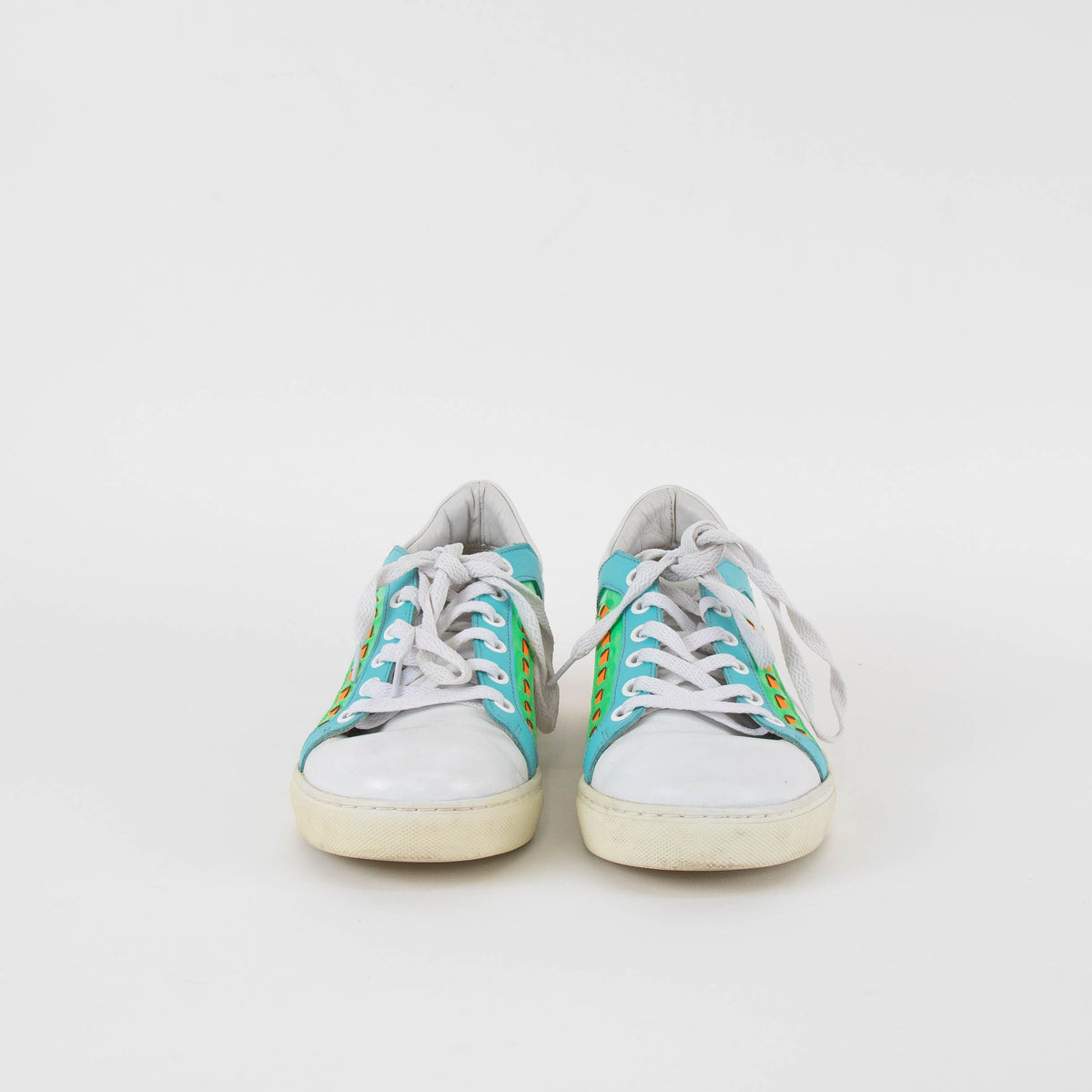 Sophia Webster White And Multi Leather Trainers