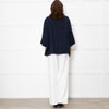 Eskandar Navy Linen Tunic Top