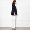 Eskandar Navy Linen Tunic Top