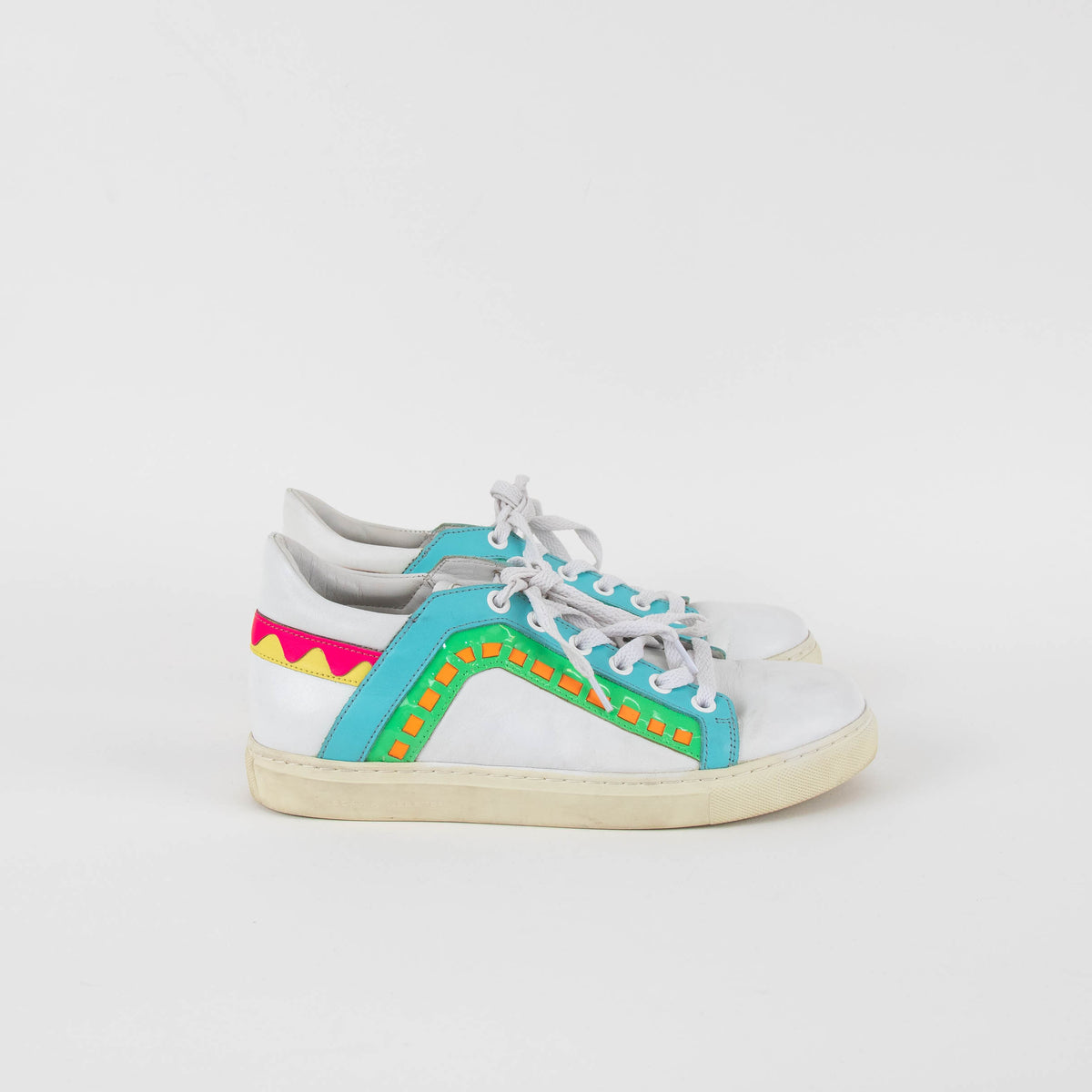 Sophia Webster White And Multi Leather Trainers