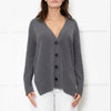 Amina Rubinacci Grey Cashmere V Front Cardigan